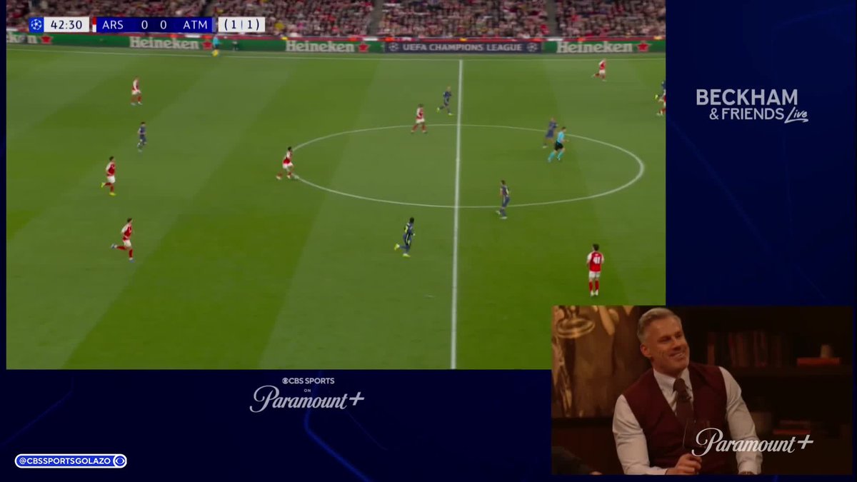 "How was your weekend, Carra?" Sir David Beckham didn't have to do Jamie Carragher like that 🤣 Watch the Beckham &amp; Friends #UCL semifinal second-leg altcast on Paramount+ 🍿