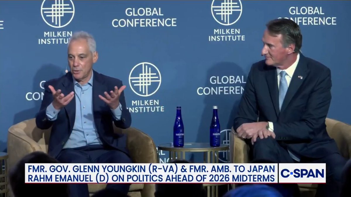 Former Gov. Glenn Youngkin (R-VA) &amp; Former U.S. Ambassador to Japan Rahm Emanuel spar on the direction of their parties: