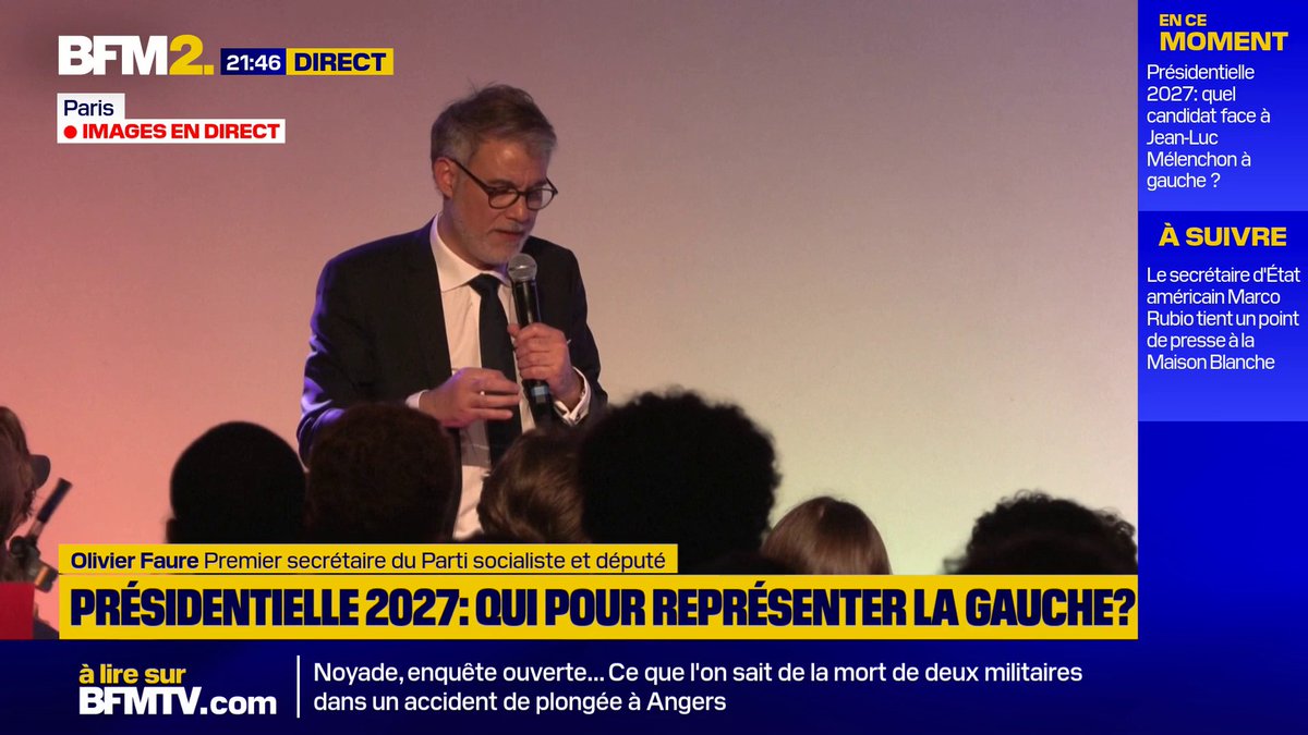 Présidentielle 2027: "Jean-Luc Mélenchon a choisi une voix qui n'est plus celle du rassemblement. C'est son droit mais ça n'est pas notre choix", soutient Olivier Faure, premier secrétaire du PS #BFM2