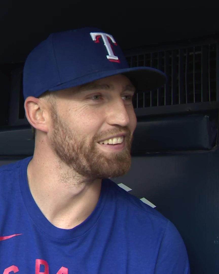 "It's so much fun because he's the same guy, he jokes around all the time. To watch him go out there and do what he does on the mound, he's so good" Brandon Nimmo tells Michelle Margaux what it's like to be teammates with Jacob deGrom again: