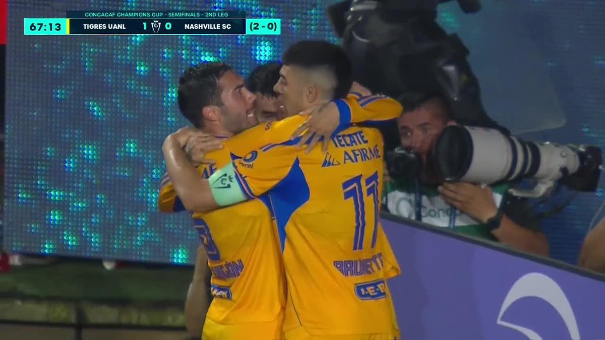 ASISTENCIA DE CORREA, GOL DE BRUNETTA. La dupla argentina en Tigres. 🤝🇦🇷