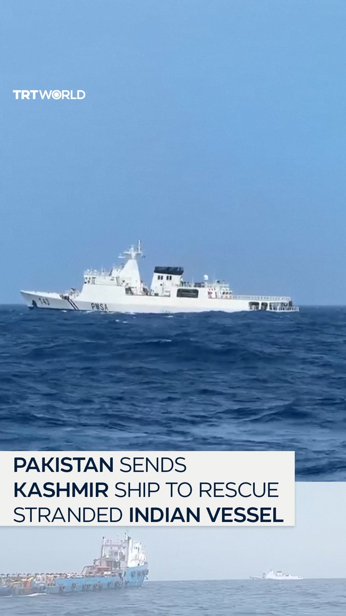 Pakistan’s navy responded to a distress call from an Indian vessel stranded in the Arabian Sea after a critical technical failure, Pakistan’s military said on Tuesday. The vessel, named MV Gautam, was carrying seven crew members - six Indians and one Indonesian - and had suffered a critical technical failure while en route from Oman to India, leaving it stranded at sea, the Pakistani military said in a statement. Pakistan’s navy dispatched a ship named Kashmir, which provided food, medical assistance and technical support to stabilise the vessel and ensure the crew’s safety, the statement said