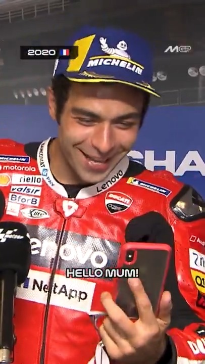 Mums are the best! 🫶 Danilo Petrucci received a surprise videocall from his mum after winning the 2020 #FrenchGP🇫🇷 and he couldn't hold back tears 🥹 #MotoGP