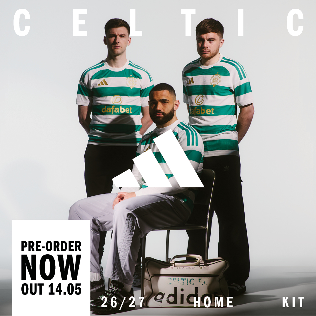 🍀🦁 Celebrating the 60th anniversary of the Lisbon Lions, introducing the new adidas Football #CelticFC 2026/27 Home Kit Available to pre-order now ahead of release on Thursday, May 14 ⤵️