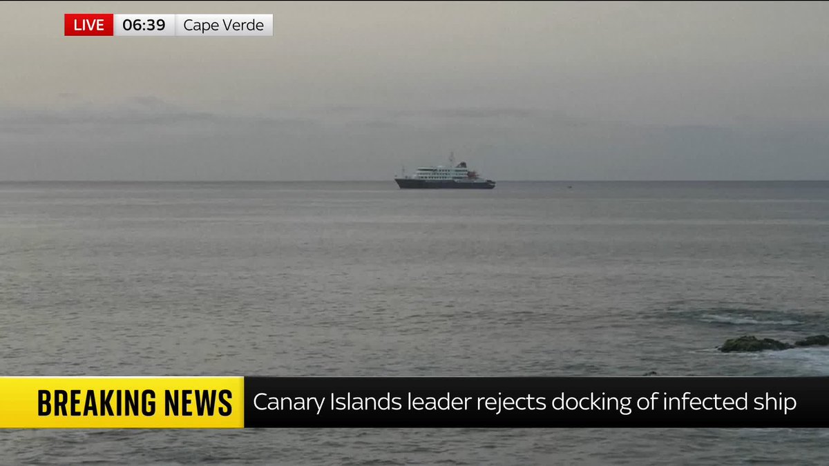 BREAKING: The regional leader of Spain's Canary Islands has rejected the plan to let the Hantavirus-hit cruise ship dock there, Reuters reports.