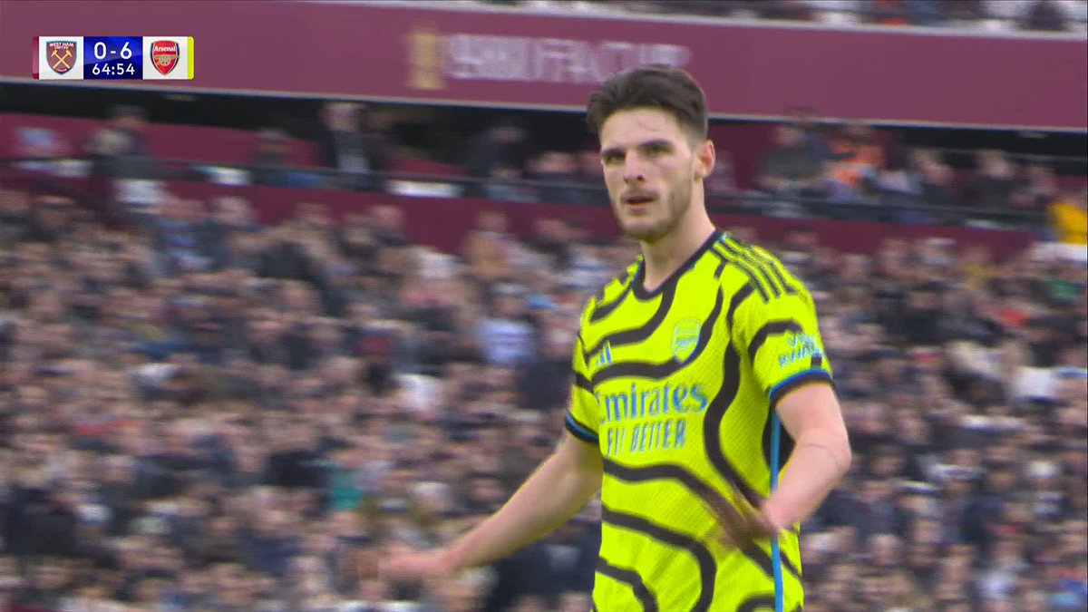 A thunderbolt against his former club ⚡ Throwback to 2024, when Arsenal hit West Ham for six and Declan Rice wrapped it up in style…