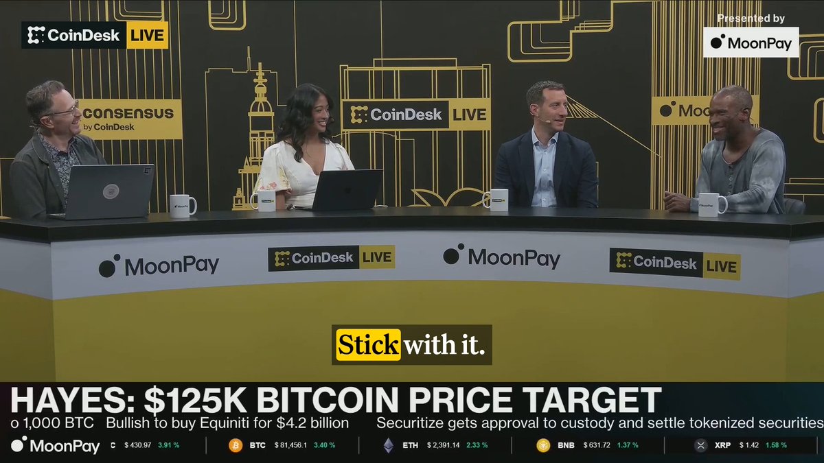 Arthur Hayes says at @Consensus2026 he thinks $HYPE will reach $150 by August. Do you agree with Arthur Hayes's prediction? 👇 CoinDesk Live sponsored by @Moonpay