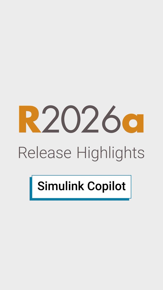 Copilot has arrived in Simulink! Download R2026a to check out Simulink Copilot, your AI assistant optimized for Simulink 👇