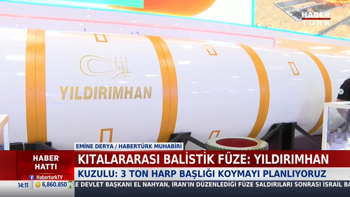 📌Türkiye'de ilk: Yıldırımhan Füzesi Kıtalararası Balistik Füze SAHA Expo 2026'da tanıtıldı. MSB ARGE Merkezi Müdürü Nilüfer Kuzulu anlattı.