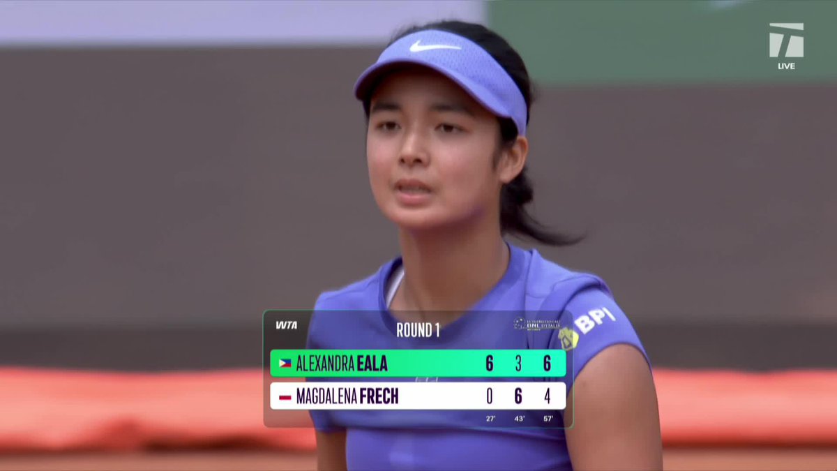 From down a break in the final set to victory ✌️ Eala defeats Frech 6-0, 3-6, 6-4 to reach Rome's second round. 🤩 #IBI26