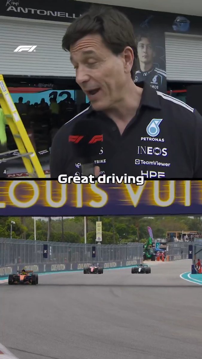 "It was his best race so far..." 👀 Toto Wolff was full of praise for Kimi Antonelli after the Miami Grand Prix! 😎 #F1 #MiamiGP