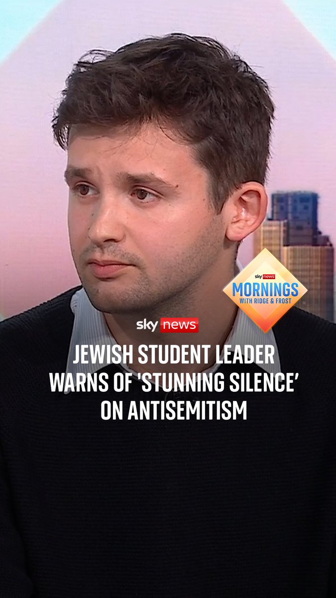 'Where is the outrage? Where has anti-racist civil society gone?' President of the Union of Jewish Students, Louis Danker, talks to Wilfred Frost and warns of the 'stunning silence' on antisemitism. ⬇️