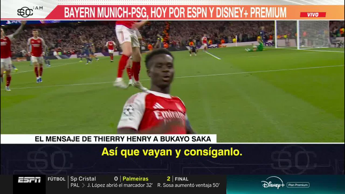 “Les deseo lo mejor, nosotros no pudimos hacerlo, y espero que ustedes si puedan. Si lo consiguen y terminan ganando el título, serán conocidos como ‘LOS INOLVIDABLES’, nosotros fuimos los ‘INVENCIBLES’”. Thierry Henry, a Bukayo Saka. 😮‍💨❤️