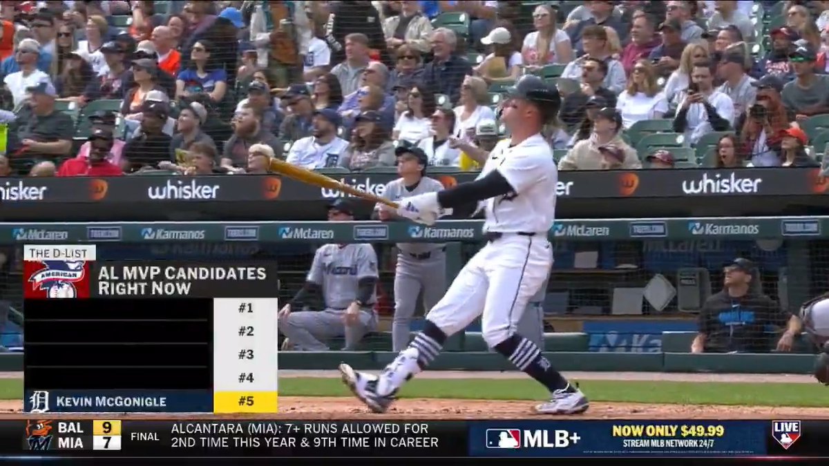 DeRo's Top 5 AL MVP candidates right now: 5. Kevin McGonigle 4. Shea Langeliers 3. Yordan Alvarez 2. Aaron Judge 1. Ben Rice