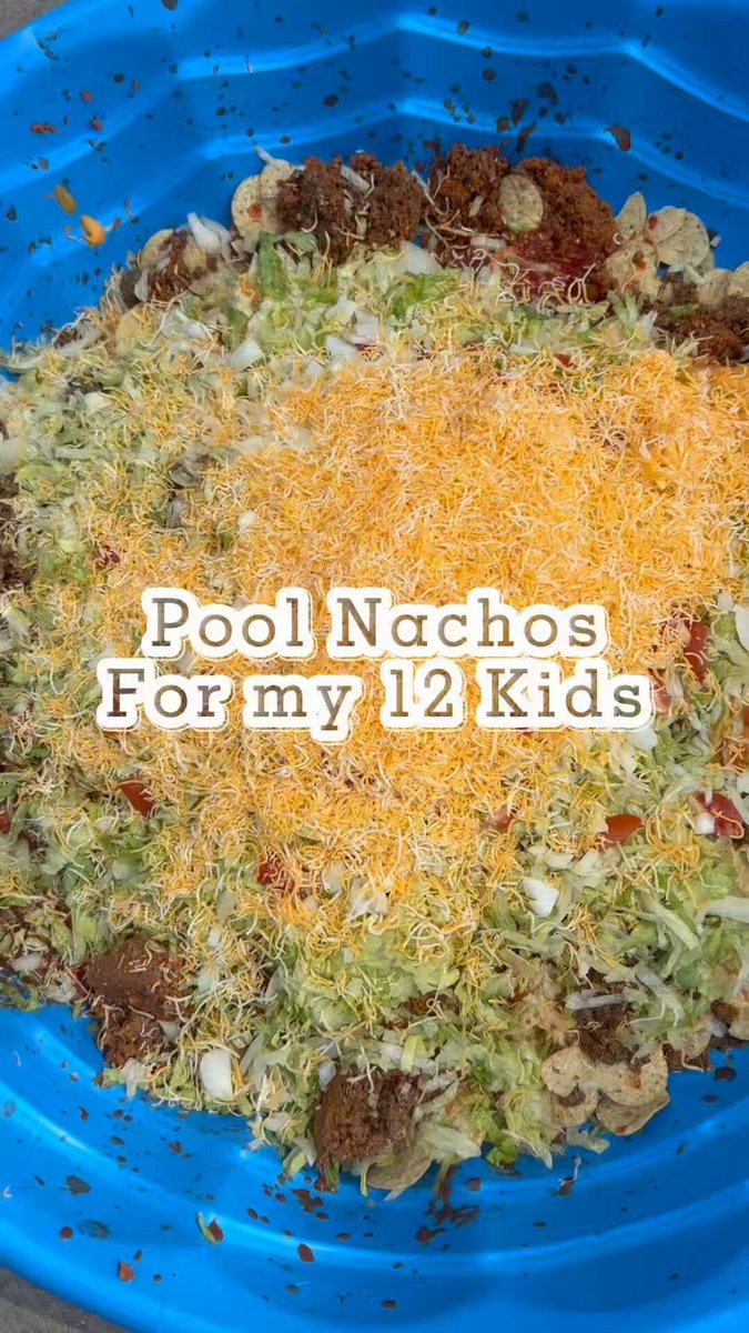 Kiddy pool nachos. Good idea for Cinco de Mayo or the Super Bowl or no thanks? I guess it could work.