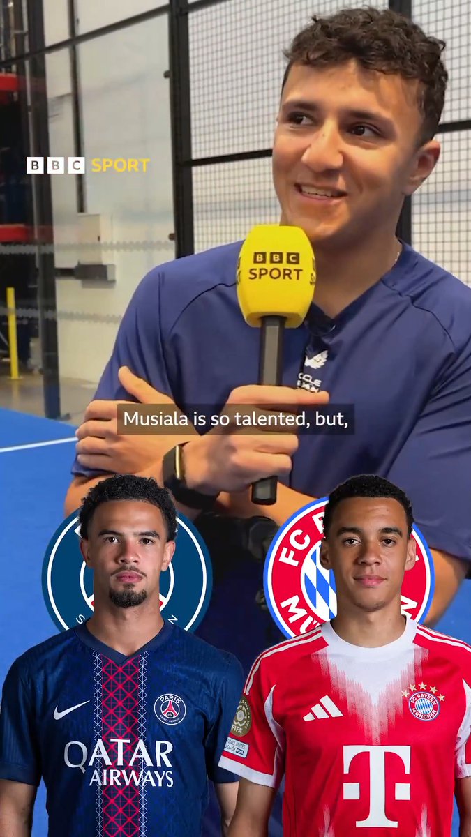 “Musiala is talented but I’m biased.” 😁 Paris Saint-Germain fan Isack Hadjar picks his combined PSG/Bayern XI 🤩