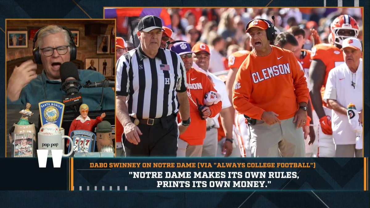 "Let's be fair - you had 9 players drafted, and you won 7 games. That has nothing to do with Notre Dame or Ohio State." – DP on Dabo Swinney's comments about Notre Dame.