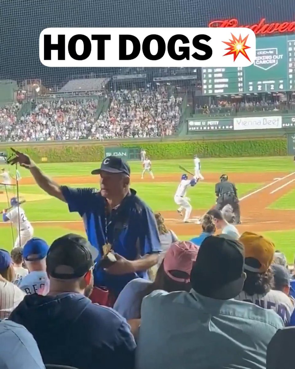 Hot dogs and homers. Heck yeah 🌭 (🎥: Sports Backs)