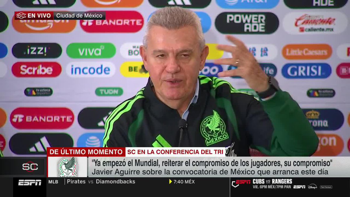 🇲🇽 Javier Aguirre habló durante seis minutos para reiterar que el que no vaya al CAR no será convocado al Mundial. En la conferencia de prensa no se permitieron preguntas de los medios de comunicación 😳
