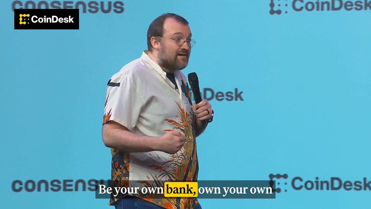 🗺️ Charles Hoskinson: "We're not here to go make the people who blew up the world economy in 2008 even bigger and even richer. We're here to change the world." The Cardano founder reminds the room what crypto was for, on the Anchorage Digital ⚓️ Digital Mainstage at Consensus by CoinDesk.