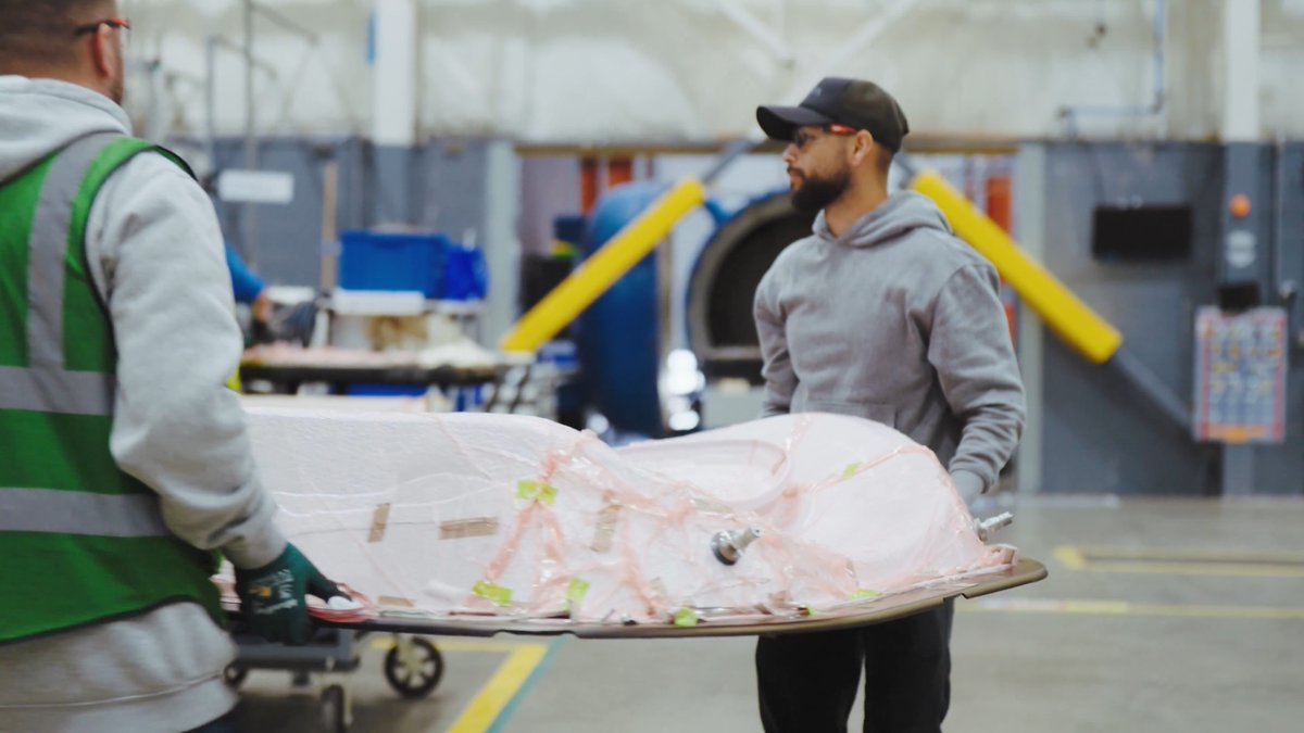 We shared on our Q1 '26 earnings call that composites production is running at more than 2.5x last year's volume and we have parts in production for our ninth conforming aircraft. The autoclave sits at the center of that ramp. Technicians load each composite part by hand. Heat and pressure do the rest, curing the structure to the tolerances flight demands.