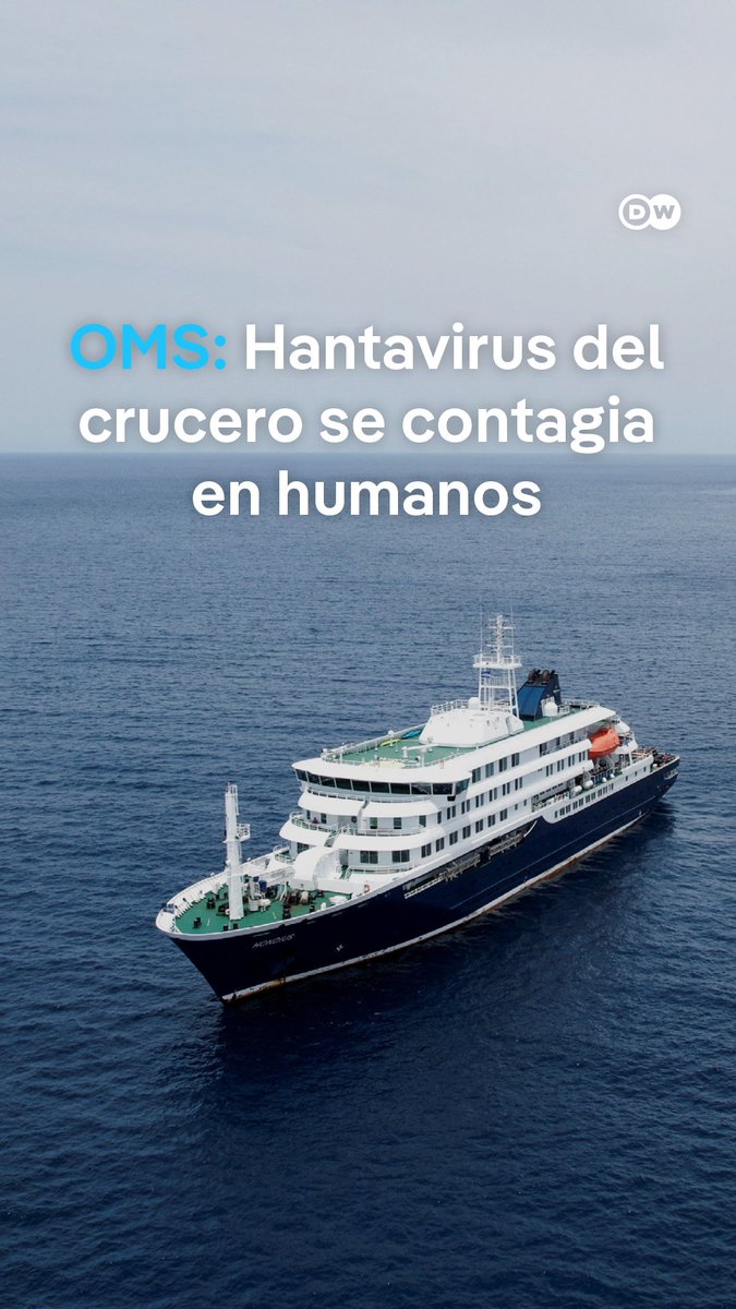 La cepa de hantavirus del crucero que salió de Argentina es transmisible entre humanos, afirma la OMS El navío neerlandés continúa en las costas de Cabo Verde después de que tres personas murieran a bordo por un brote de hantavirus. La OMS ha confirmado que se trata de una rara cepa del virus que se puede transmitir entre humanos, y no solo a través del contacto con animales, como es lo usual para esta enfermedad.
