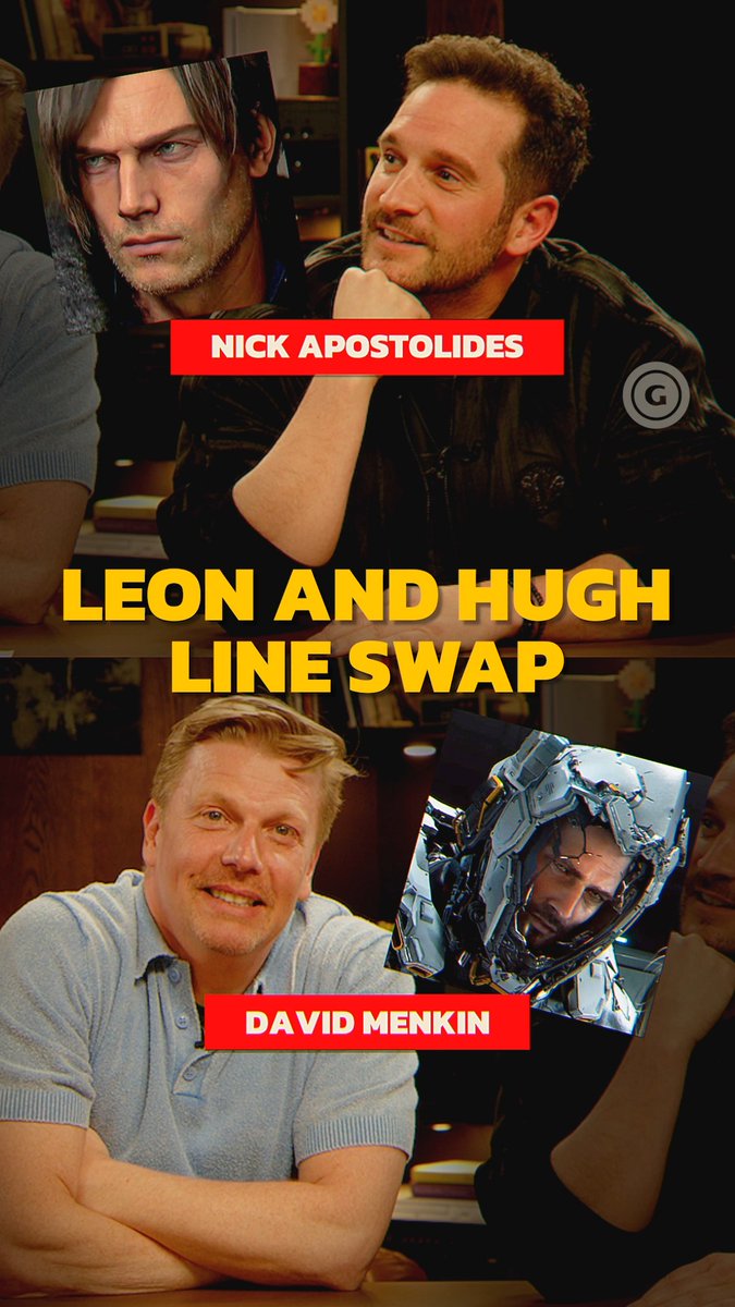 Nick Apostolides and David Menkin swap roles to deliver their best Leon Kennedy and Hugh Williams performances!