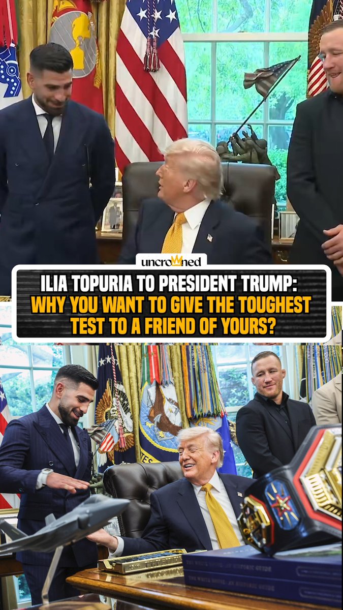 Ilia Topuria's confidence was at an all-time high during his White House visit 😏