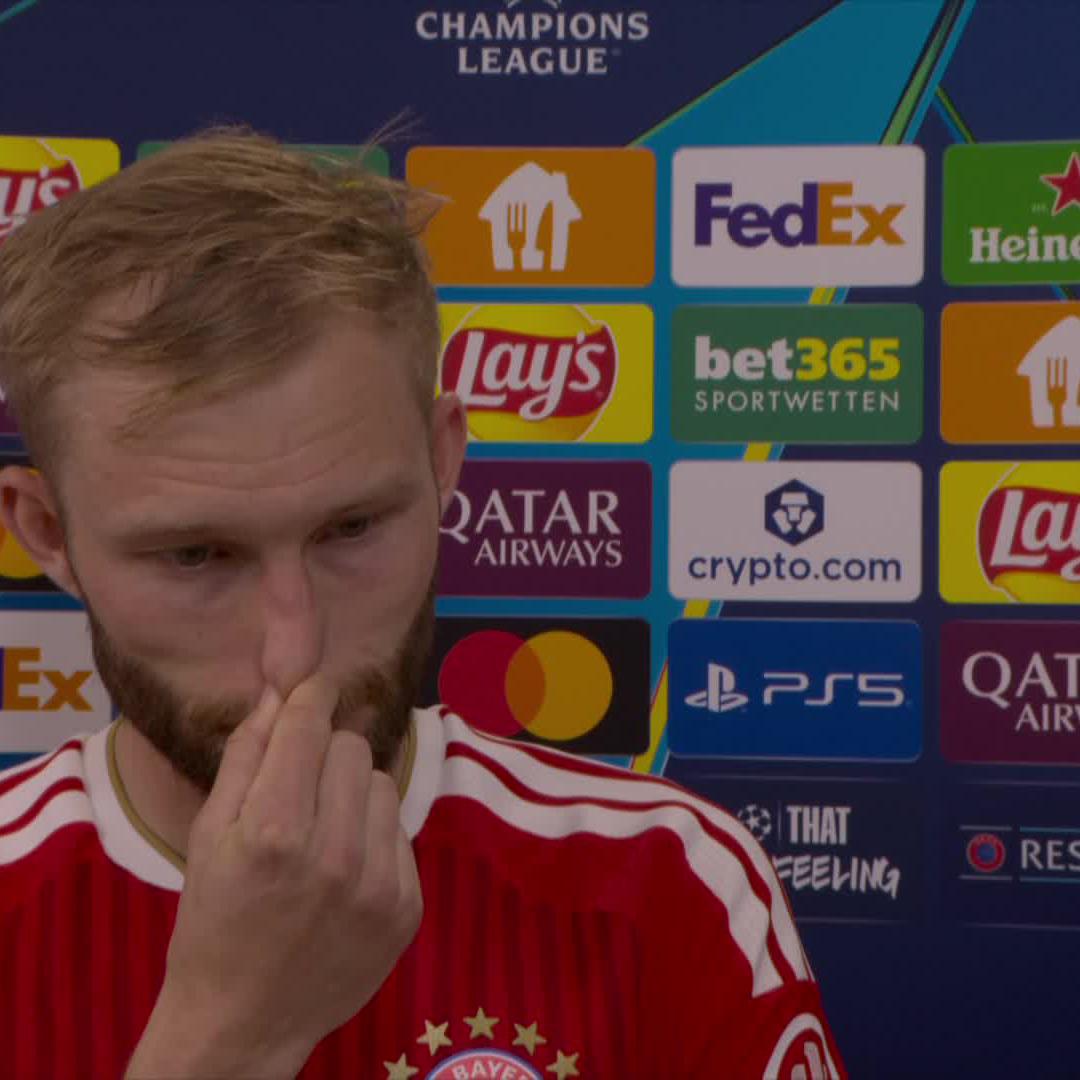 Laimer äußert sich zum Handspiel von Nuno Mendes und der möglichen frühen Gelb-Roten Karte #DAZNmoment #UCL #FCBPSG