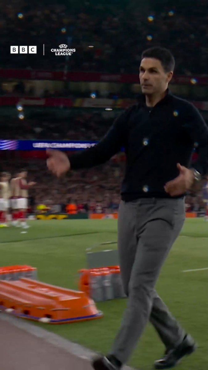 Mikel Arteta lived every moment of injury time against Atletico Madrid