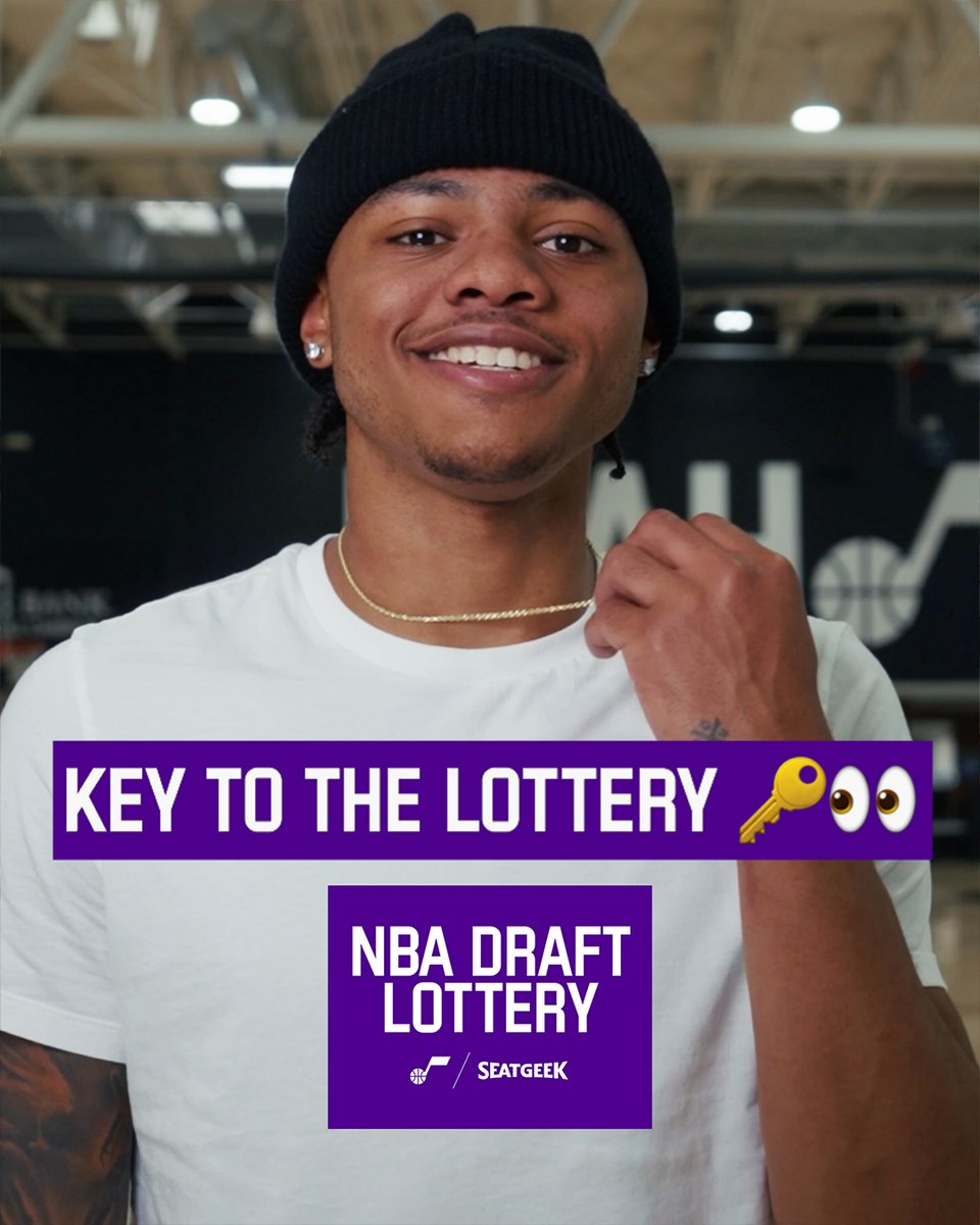 Jazz Nation, we've got the 𝙺𝚎𝚢 to this year's lottery 🔑👀 UNO🖤 will be representing us at this year's Draft Lottery and he'll be wearing a special necklace for good luck 🤞 #TakeNote presented by SeatGeek
