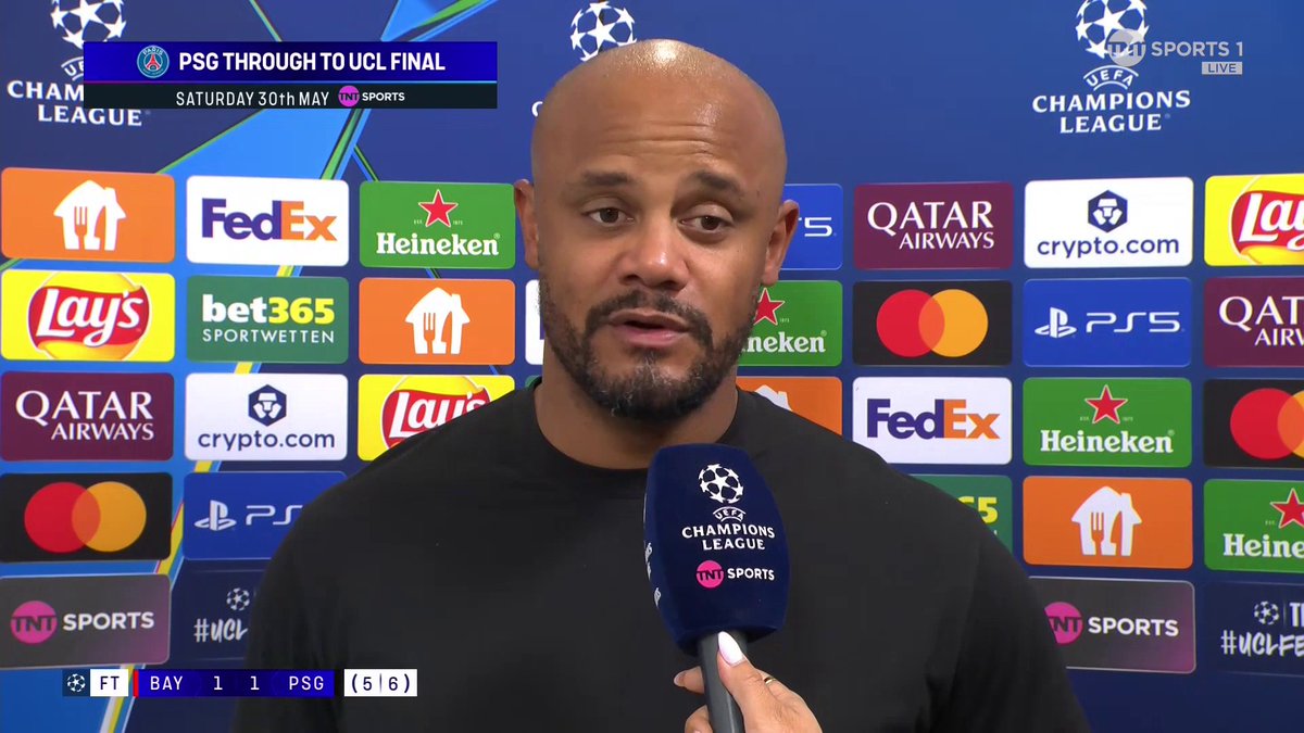"We tried against a fantastic PSG team!" Vincent Kompany reacts to Bayern Munich’s Champions League semi-final defeat to PSG 🗣️ TNT Sports & HBO Max | Jules Breach