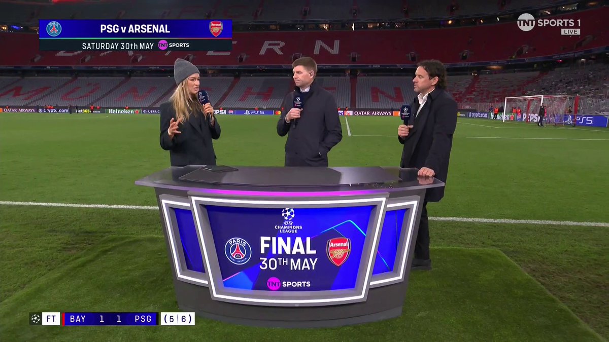 “Arsenal are going to have to be perfect on the night!” Owen Hargreaves and Steven Gerrard on the challenge facing Arsenal against PSG in the Champions League final 💬 TNT Sports &amp; HBO Max