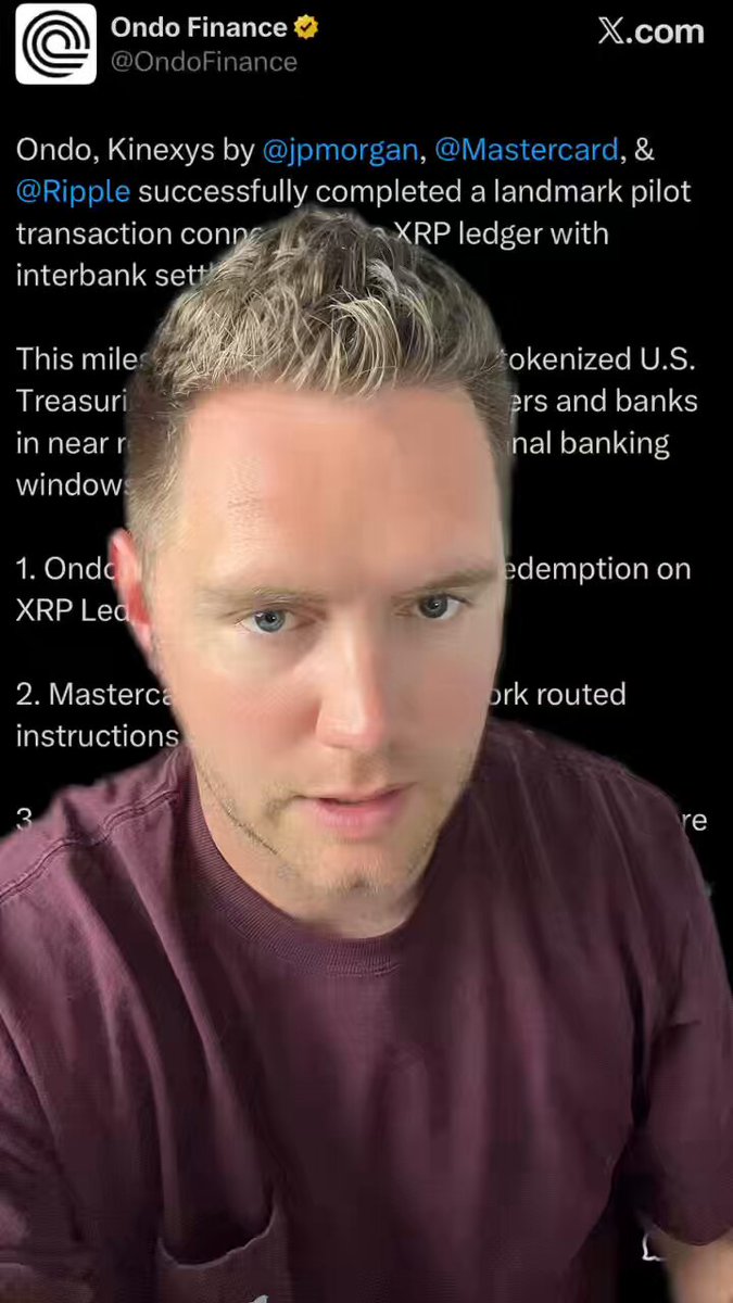 XRP used in this partnership between J.P. Morgan Mastercard @OndoFinance &amp; Ripple ✅🚂