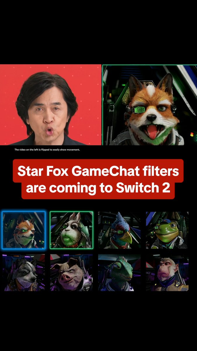 Nintendo VTuber?! Star Fox video filters for GameChat are coming to Switch 2: