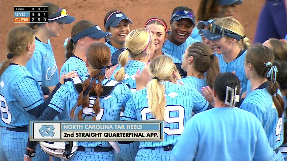 10-seed North Carolina eliminates 7-seed Clemson‼️ Carolina Softball
