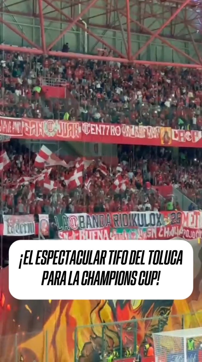 ¡LA AFICIÓN DEL TOLUCA LA VOLVIÓ A ROMPER! 😈 🔥 Chulada de Tifo para las semifinales de la Champions Cup contra el LAFC 🔝