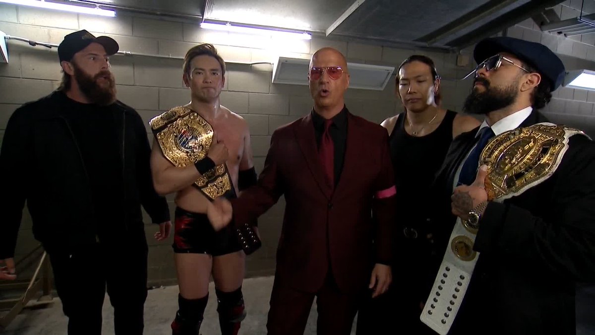 Mark Davis: I’m gonna crush Jack Perry Takeshita: why is Okada not worried about me Don Callis: you're taking like Kenny Omega Andrade: HOW YOU KNOW? 😭😭😭