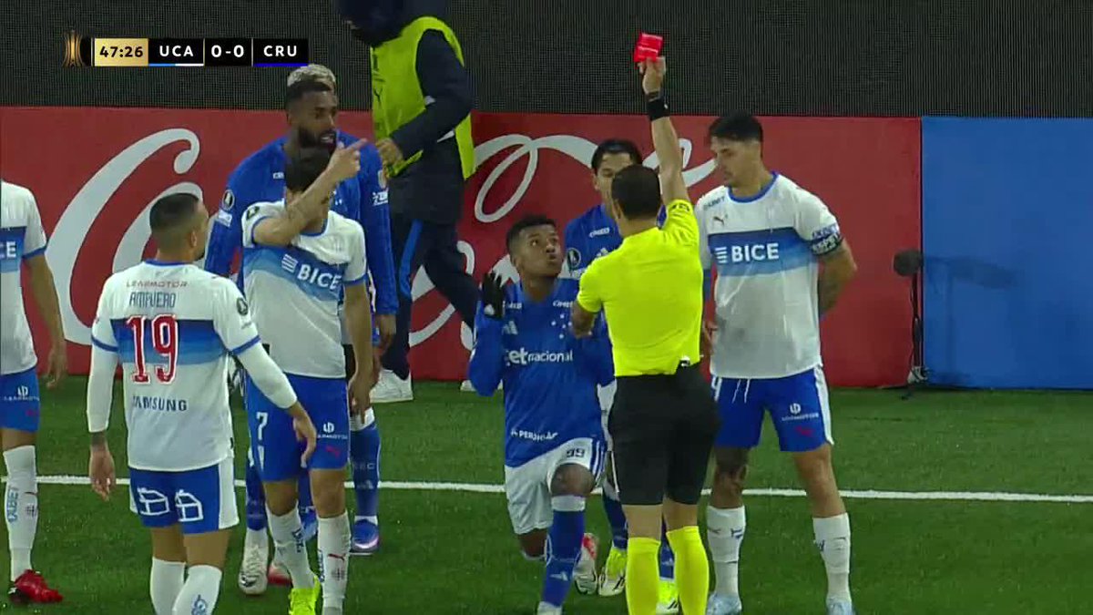 🟥EXPULSADO KENY ARROYO en CRUZEIRO ante U CATÓLICA en Chile, por #Libertadores.