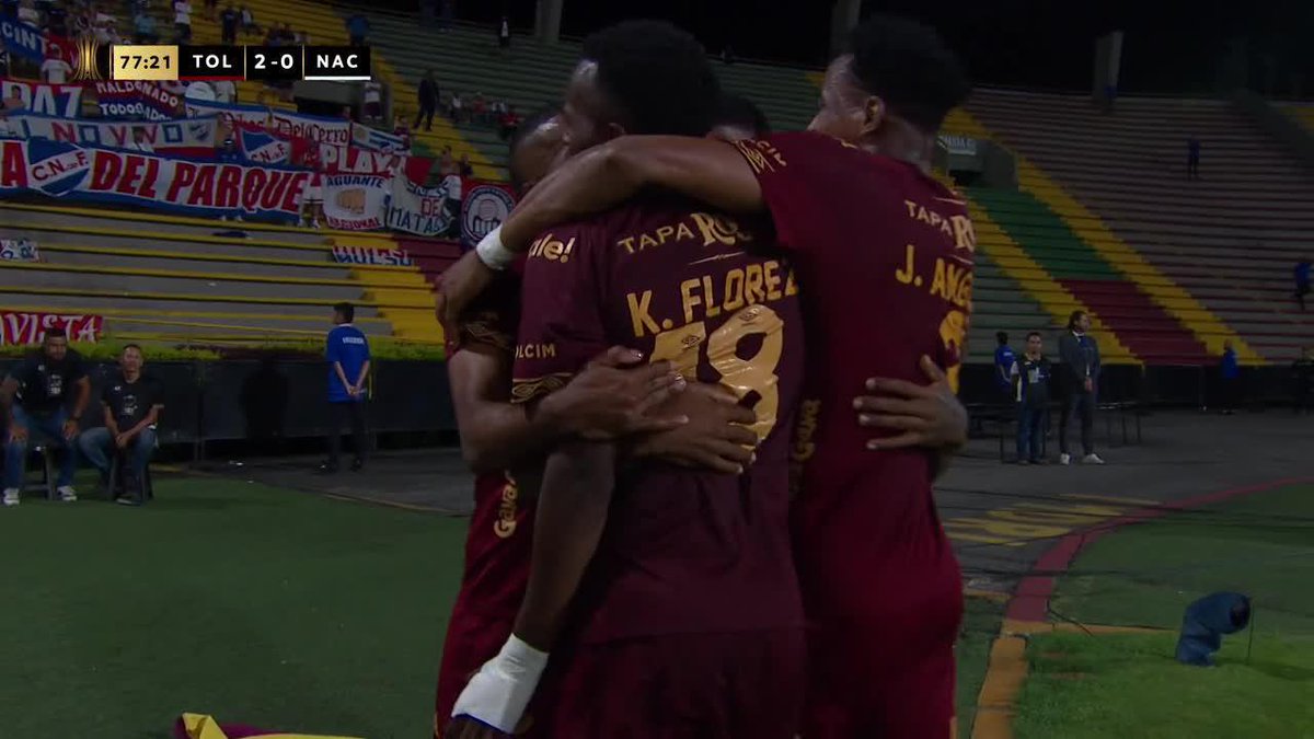 🇨🇴 GOOOL de #Tolima. Gol de Jherson Mosquera, recibió de Jersson González, para el 2-0 ante #ClubNacional, al 78’, por Libertadores 🐷