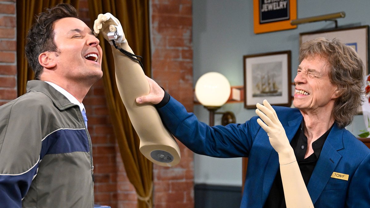 Real People, Fake Arms w/ Mick Jagger! 💎 #FallonTonight