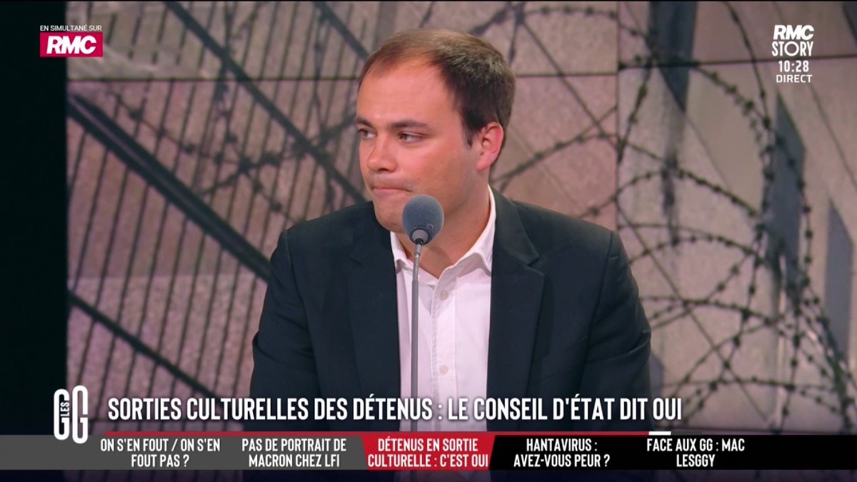 🔎 Le Conseil d’Etat autorise à nouveau les sorties culturelles des détenus Charles Consigny : "Il faut bien trouver un moyen pour que les détenus ressortent un tout petit peu meilleurs de la prison. Avoir une ou deux sorties dans l'année ne me parait pas extravagant"