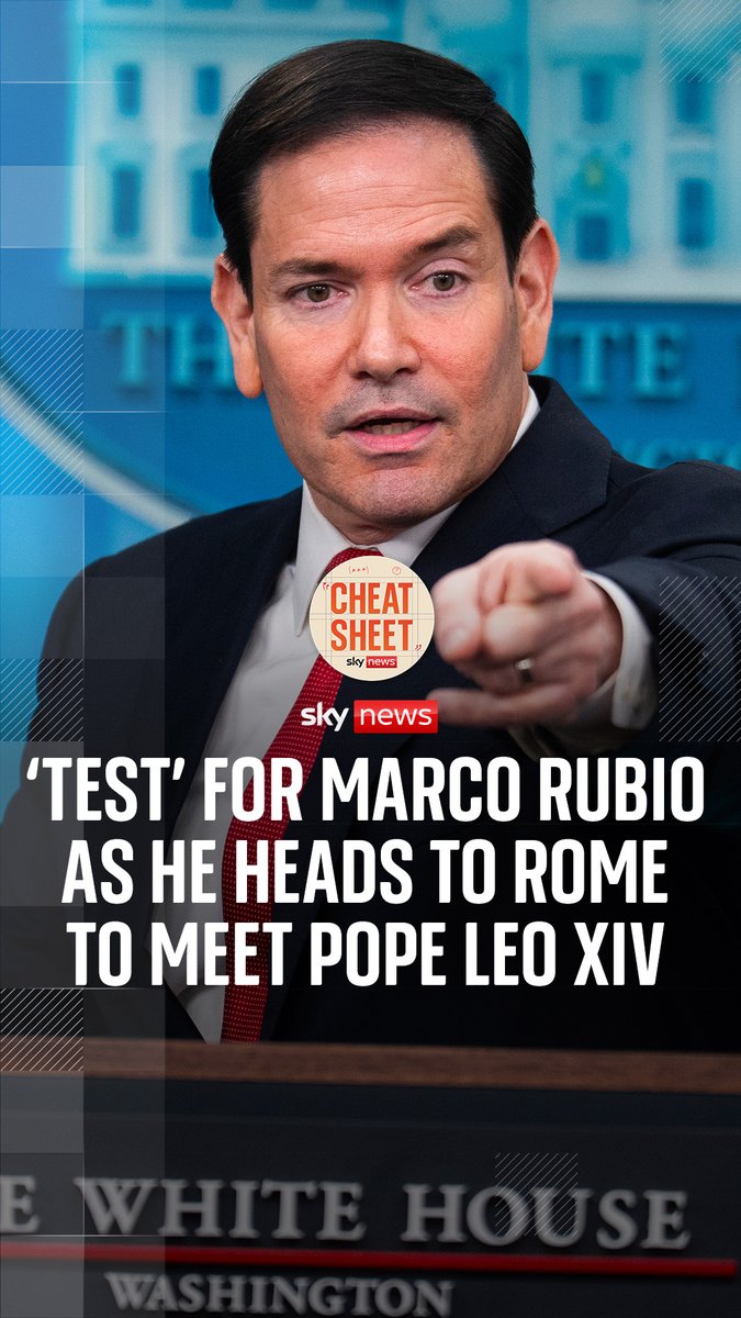 U.S. Secretary of State Marco Rubio will meet Pope Leo XIV in Rome today. It follows weeks of back-and-forth between President Trump and Pope Leo over the war in Iran. Sophy Ridge and Wilfred Frost explain the delicacy of the trip and its importance for Rubio if he wants to be the next president. Listen to Cheat Sheet here: #CheatSheet