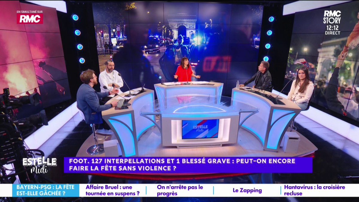 ⚽ Nuit de violences après Bayern-PSG: la faute au football? 🗣️ Le coup de gueule d’Estelle Denis: "Les JO: aucun incident… Tu ne vas pas aller brûler des poubelles après une victoire en aviron!" #EstelleMidi