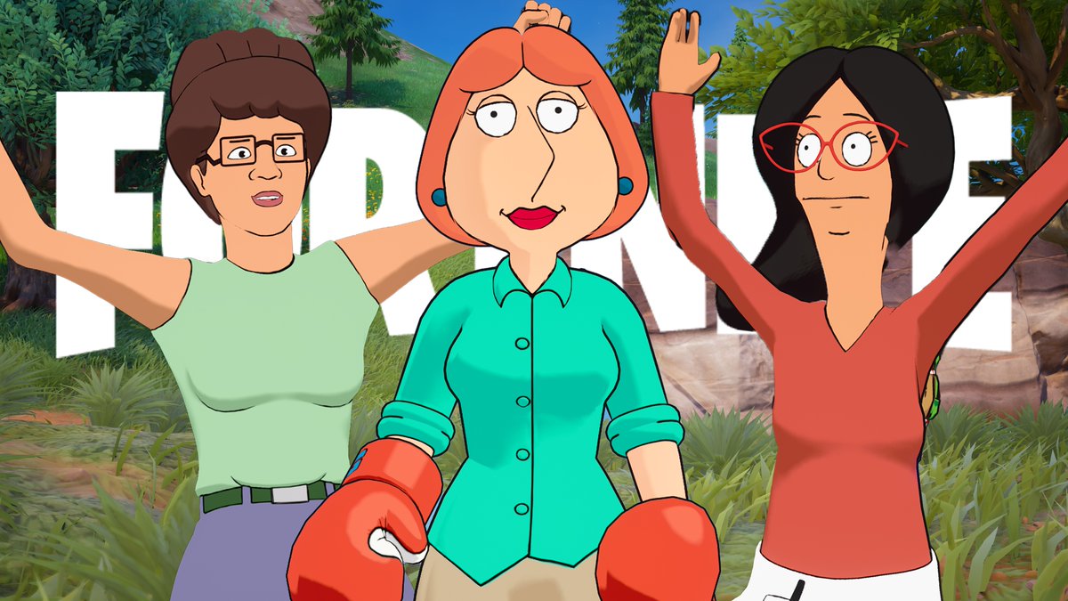 Fortnite Mother's Day Cosmetics Showcase (Lois Griffin, Linda Belcher, Peggy Hill), available May 8th! #SponsoredByEpic