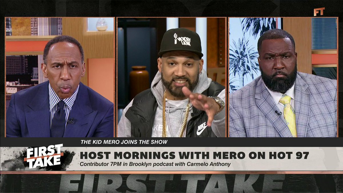 "The Knicks are running the table. We're sweeping the Sixers, and we are sweeping the Thunder." 🍿 THE KID MERO 🇩🇴 joins First Take with a BOLD take 👀