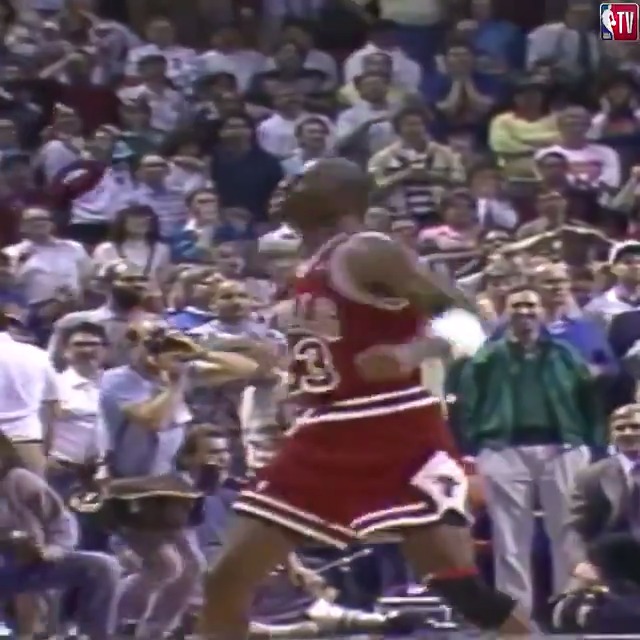 𝐌𝐚𝐲 𝟕, 𝟏𝟗𝟖𝟗 Michael Jordan hits “the Shot” over Craig Ehlo. MJ received an inbound pass and made a buzzer-beater shot to give the Bulls a 101–100 win and clinch a series victory.