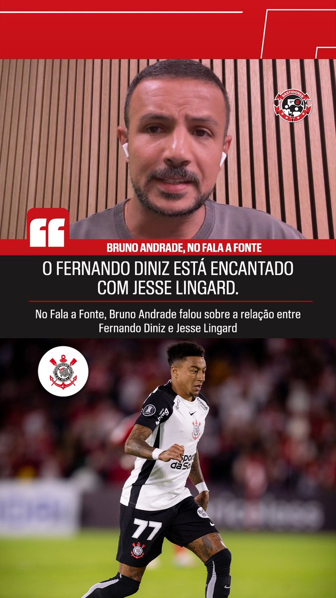 O INGLÊS ESTÁ ENCANTANDO O PROFESSOR E A FIEL! No Fala a Fonte, Bruno Andrade falou sobre como Jesse Lingard, que teve sua atuação contra o Santa Fe bastante elogiada por Fernando Diniz, está se adaptando ao Brasil e como o técnico do Corinthians está "encantado" com o meia inglês! Saiba TUDO dos bastidores da bola no Fala a Fonte, AO VIVO no YouTube da ESPN, de segunda à sexta, às 11h30 (de Brasília) #FalaFonte #FutebolNaESPN #Corinthians #Lingard