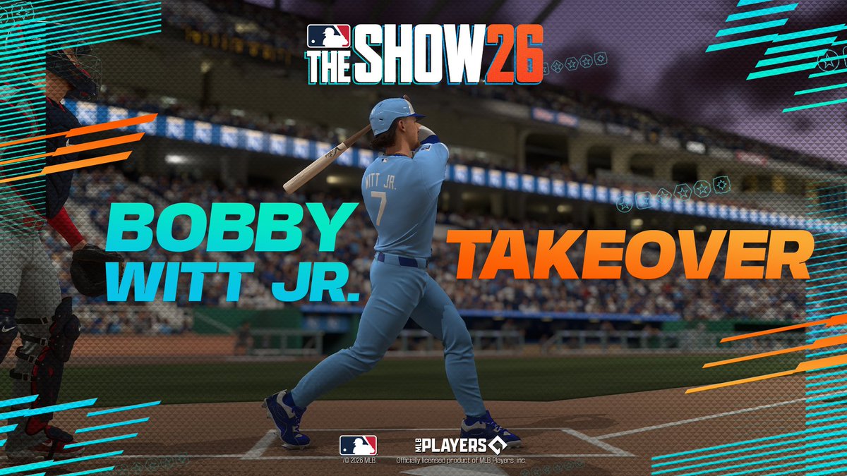 Bobby Witt Jr. takes over MLB The Show 26!! Play through electrifying missions celebrating his career to earn a Bobby Witt Jr. card and a unique bat skin! Live today around noon PT.