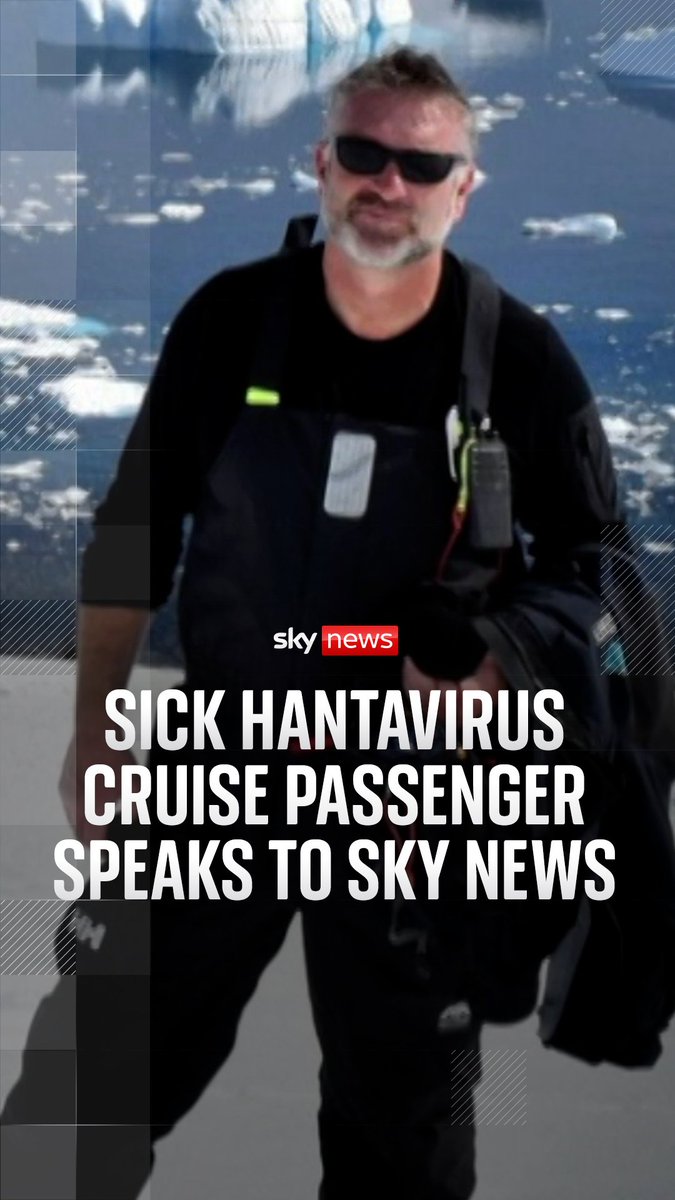 Sick hantavirus cruise passenger, Martin Anstee, spoke to Sky News on the phone from his hospital bed, after being evacuated from the MV Hondius. Sky's Emma Birchley reports. Live updates: